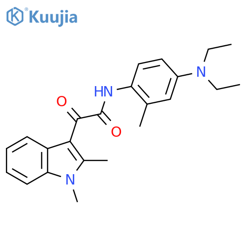 N-4-(diethylamino)-2-methylphenyl-2-(1,2-dimethyl-1H-indol-3-yl)-2-oxoacetamide structure