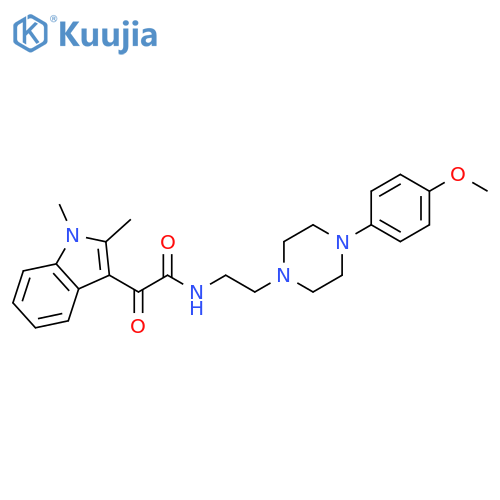 2-(1,2-dimethyl-1H-indol-3-yl)-N-{2-4-(4-methoxyphenyl)piperazin-1-ylethyl}-2-oxoacetamide structure