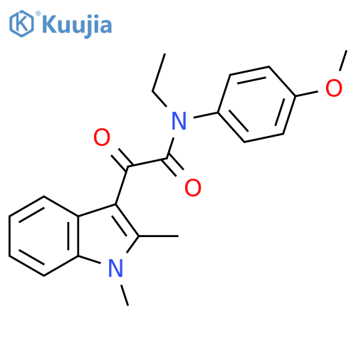 2-(1,2-dimethyl-1H-indol-3-yl)-N-ethyl-N-(4-methoxyphenyl)-2-oxoacetamide structure