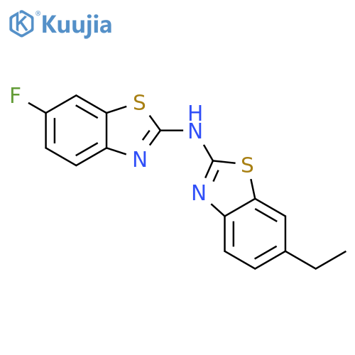N-(6-ethyl-1,3-benzothiazol-2-yl)-6-fluoro-1,3-benzothiazol-2-amine structure