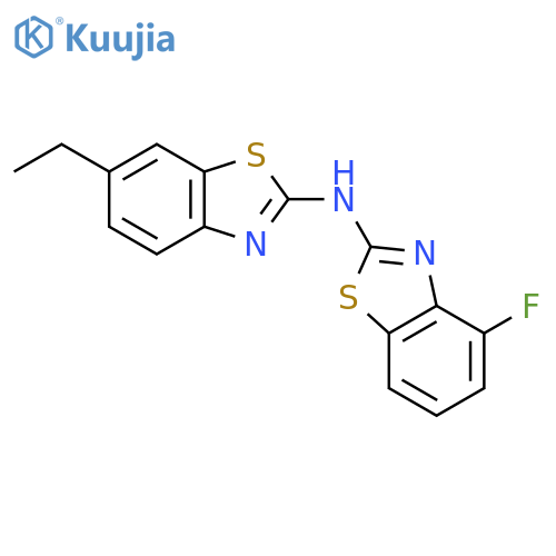 6-ethyl-N-(4-fluoro-1,3-benzothiazol-2-yl)-1,3-benzothiazol-2-amine structure