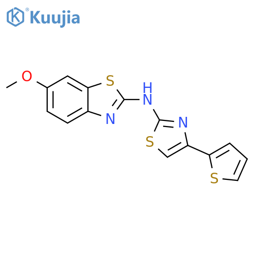 6-methoxy-N-4-(thiophen-2-yl)-1,3-thiazol-2-yl-1,3-benzothiazol-2-amine structure
