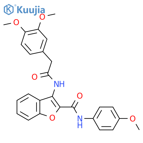 3-2-(3,4-dimethoxyphenyl)acetamido-N-(4-methoxyphenyl)-1-benzofuran-2-carboxamide structure