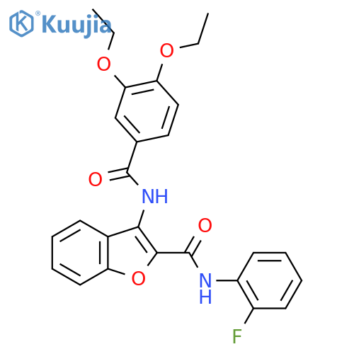 3-(3,4-diethoxybenzamido)-N-(2-fluorophenyl)-1-benzofuran-2-carboxamide structure