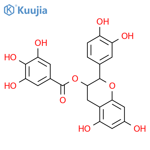Benzoic acid,3,4,5-trihydroxy-,(2R,3R)-2-(3,4-dihydroxyphenyl)-3,4-dihydro-5,7-dihydroxy-2H-1-benzopyran-3-ylester, rel- structure