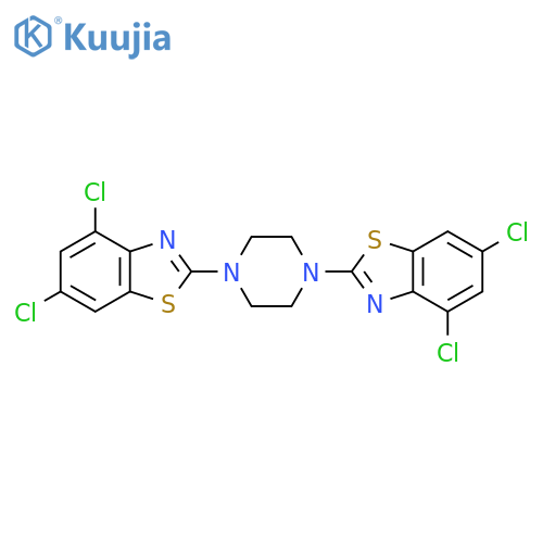 4,6-dichloro-2-4-(4,6-dichloro-1,3-benzothiazol-2-yl)piperazin-1-yl-1,3-benzothiazole structure