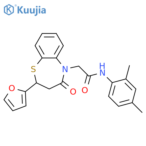 N-(2,4-dimethylphenyl)-2-2-(furan-2-yl)-4-oxo-2,3,4,5-tetrahydro-1,5-benzothiazepin-5-ylacetamide structure