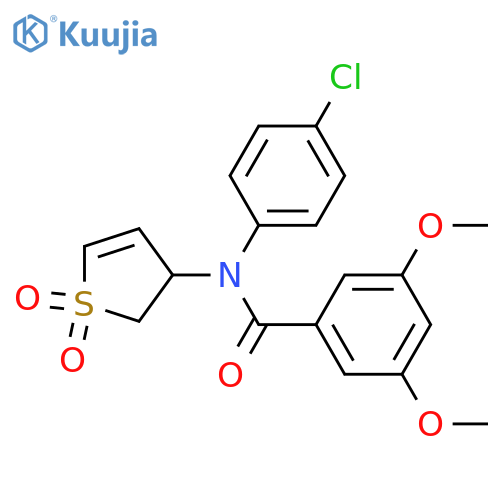 N-(4-chlorophenyl)-N-(1,1-dioxo-2,3-dihydro-1lambda6-thiophen-3-yl)-3,5-dimethoxybenzamide structure