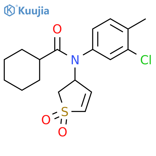 N-(3-chloro-4-methylphenyl)-N-(1,1-dioxo-2,3-dihydro-1lambda6-thiophen-3-yl)cyclohexanecarboxamide structure