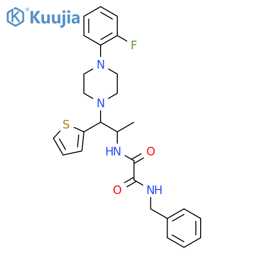 N'-benzyl-N-{1-4-(2-fluorophenyl)piperazin-1-yl-1-(thiophen-2-yl)propan-2-yl}ethanediamide structure