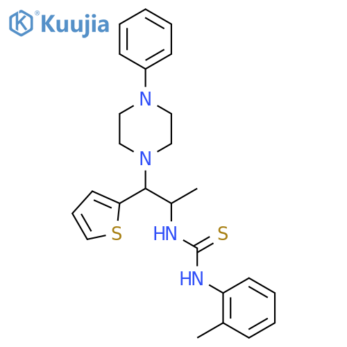 1-(2-methylphenyl)-3-1-(4-phenylpiperazin-1-yl)-1-(thiophen-2-yl)propan-2-ylthiourea structure
