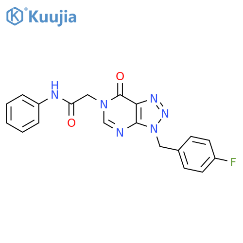 2-{3-(4-fluorophenyl)methyl-7-oxo-3H,6H,7H-1,2,3triazolo4,5-dpyrimidin-6-yl}-N-phenylacetamide structure