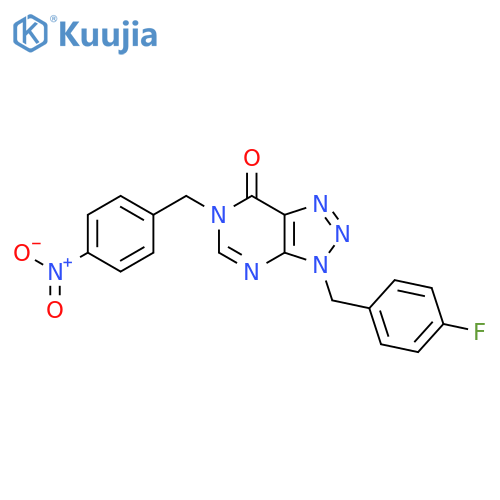 3-(4-fluorophenyl)methyl-6-(4-nitrophenyl)methyl-3H,6H,7H-1,2,3triazolo4,5-dpyrimidin-7-one structure