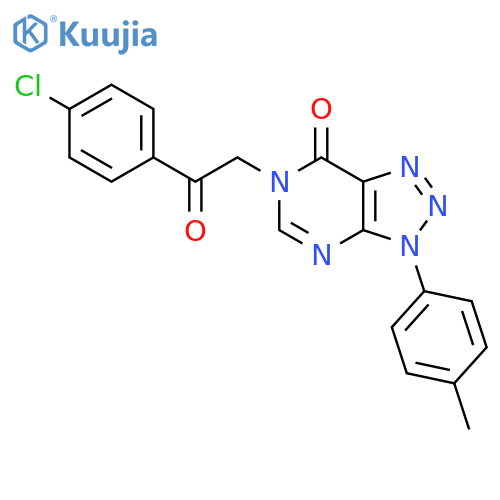 6-2-(4-chlorophenyl)-2-oxoethyl-3-(4-methylphenyl)-3H,6H,7H-1,2,3triazolo4,5-dpyrimidin-7-one structure