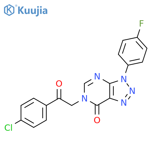 6-2-(4-chlorophenyl)-2-oxoethyl-3-(4-fluorophenyl)-3H,6H,7H-1,2,3triazolo4,5-dpyrimidin-7-one structure