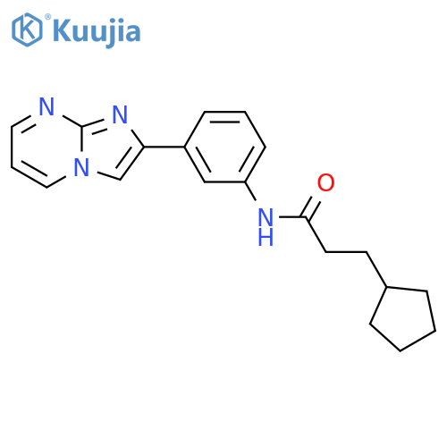 3-cyclopentyl-N-(3-{imidazo1,2-apyrimidin-2-yl}phenyl)propanamide structure