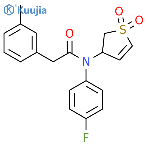 N-(1,1-dioxo-2,3-dihydro-1lambda6-thiophen-3-yl)-N-(4-fluorophenyl)-2-(3-methylphenyl)acetamide structure