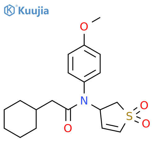 2-cyclohexyl-N-(1,1-dioxo-2,3-dihydro-1lambda6-thiophen-3-yl)-N-(4-methoxyphenyl)acetamide structure