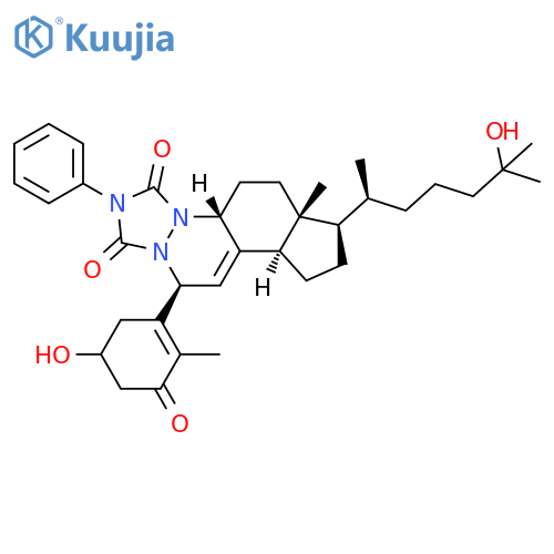 1H,5H-Cyclopenta[f][1,2,4]triazolo[1,2-a]cinnoline-1,3(2H)-dione, 4a,6,6a,7,8,9,9a,11-octahydro-7-(5-hydroxy-1,5-dimethylhexyl)-11-(5-hydroxy-2-methyl-3-oxo-1-cyclohexen-1-yl)-6a-methyl-2-phenyl-, [4aR-[4aα,6aα,7α(R*),9aβ,11α(R*)]]- (9CI) structure