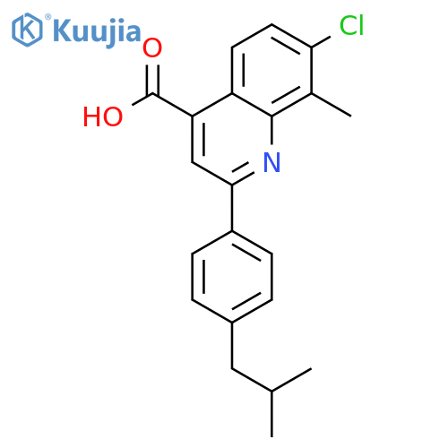 7-Chloro-2-(4-isobutylphenyl)-8-methylquinoline-4-carboxylic acid structure