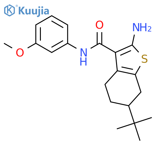 2-Amino-6-tert-butyl-N-(3-methoxyphenyl)-4,5,6,7-tetrahydrobenzobthiophene-3-carboxamide structure