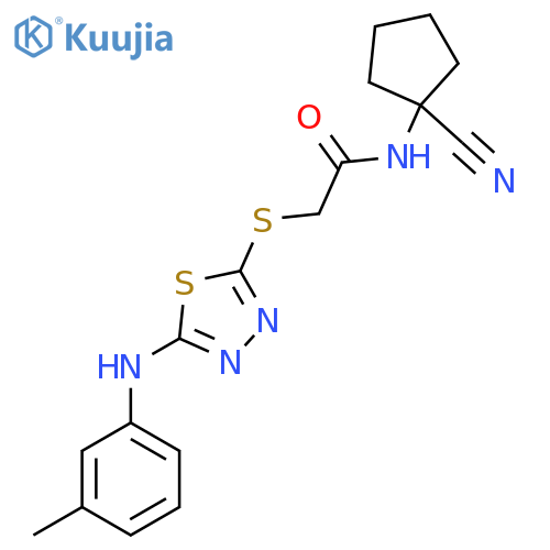 N-(1-Cyanocyclopentyl)-2-((5-(m-tolylamino)-1,3,4-thiadiazol-2-yl)thio)acetamide structure