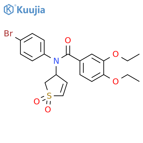 N-(4-bromophenyl)-N-(1,1-dioxo-2,3-dihydro-1lambda6-thiophen-3-yl)-3,4-diethoxybenzamide structure