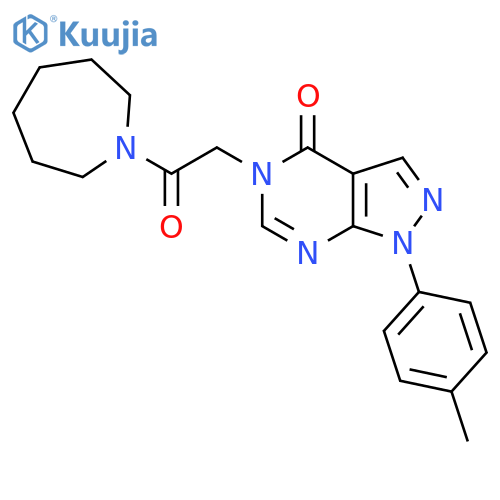 5-2-(azepan-1-yl)-2-oxoethyl-1-(4-methylphenyl)-1H,4H,5H-pyrazolo3,4-dpyrimidin-4-one structure