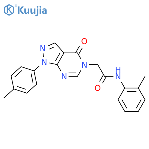 N-(2-methylphenyl)-2-1-(4-methylphenyl)-4-oxo-1H,4H,5H-pyrazolo3,4-dpyrimidin-5-ylacetamide structure