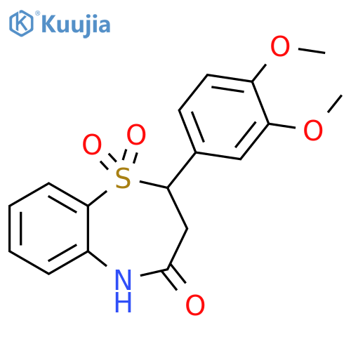 2-(3,4-dimethoxyphenyl)-2,3,4,5-tetrahydro-1lambda6,5-benzothiazepine-1,1,4-trione structure