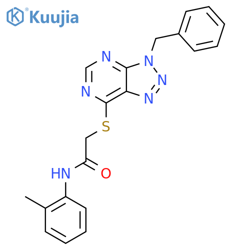 2-({3-benzyl-3H-1,2,3triazolo4,5-dpyrimidin-7-yl}sulfanyl)-N-(2-methylphenyl)acetamide structure