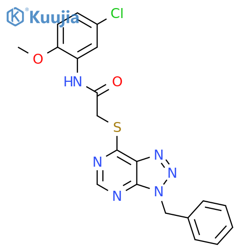 2-({3-benzyl-3H-1,2,3triazolo4,5-dpyrimidin-7-yl}sulfanyl)-N-(5-chloro-2-methoxyphenyl)acetamide structure