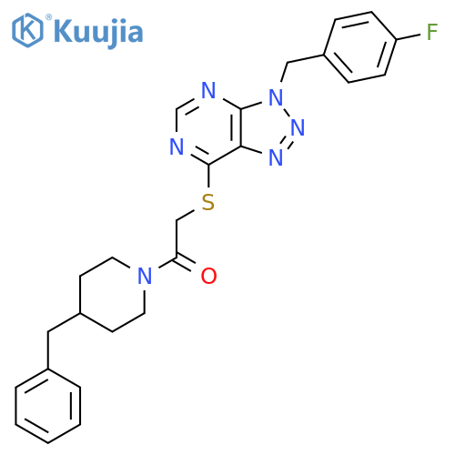1-(4-benzylpiperidin-1-yl)-2-({3-(4-fluorophenyl)methyl-3H-1,2,3triazolo4,5-dpyrimidin-7-yl}sulfanyl)ethan-1-one structure