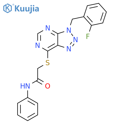2-({3-(2-fluorophenyl)methyl-3H-1,2,3triazolo4,5-dpyrimidin-7-yl}sulfanyl)-N-phenylacetamide structure
