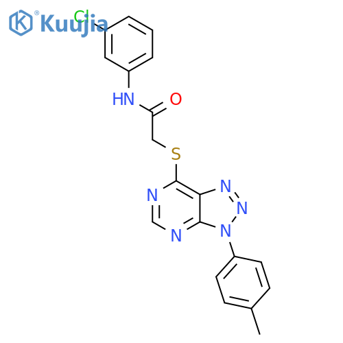 N-(3-chlorophenyl)-2-{3-(4-methylphenyl)-3H-1,2,3triazolo4,5-dpyrimidin-7-ylsulfanyl}acetamide structure