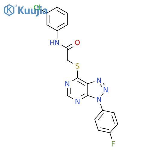 N-(3-chlorophenyl)-2-{3-(4-fluorophenyl)-3H-1,2,3triazolo4,5-dpyrimidin-7-ylsulfanyl}acetamide structure