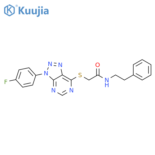 2-{3-(4-fluorophenyl)-3H-1,2,3triazolo4,5-dpyrimidin-7-ylsulfanyl}-N-(2-phenylethyl)acetamide structure