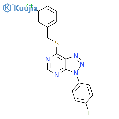 7-{(3-chlorophenyl)methylsulfanyl}-3-(4-fluorophenyl)-3H-1,2,3triazolo4,5-dpyrimidine structure