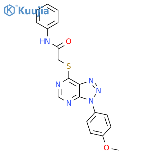 2-{3-(4-methoxyphenyl)-3H-1,2,3triazolo4,5-dpyrimidin-7-ylsulfanyl}-N-phenylacetamide structure