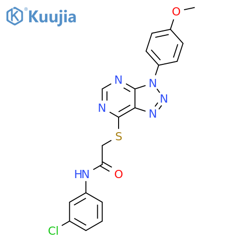 N-(3-chlorophenyl)-2-{3-(4-methoxyphenyl)-3H-1,2,3triazolo4,5-dpyrimidin-7-ylsulfanyl}acetamide structure