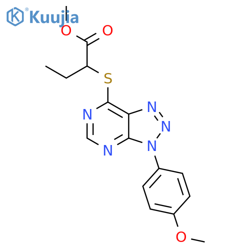 methyl 2-{3-(4-methoxyphenyl)-3H-1,2,3triazolo4,5-dpyrimidin-7-ylsulfanyl}butanoate structure