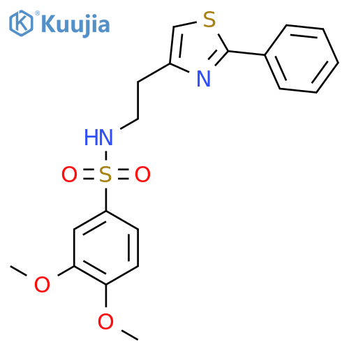 3,4-dimethoxy-N-2-(2-phenyl-1,3-thiazol-4-yl)ethylbenzene-1-sulfonamide structure