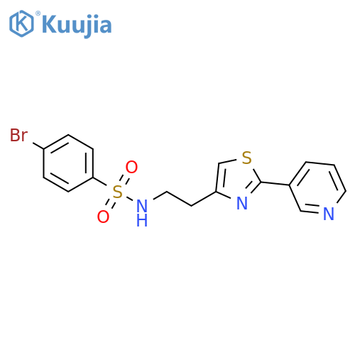 4-bromo-N-{2-2-(pyridin-3-yl)-1,3-thiazol-4-ylethyl}benzene-1-sulfonamide structure