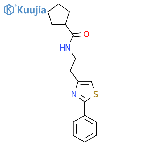 N-2-(2-phenyl-1,3-thiazol-4-yl)ethylcyclopentanecarboxamide structure