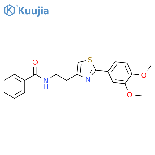 N-{2-2-(3,4-dimethoxyphenyl)-1,3-thiazol-4-ylethyl}benzamide structure