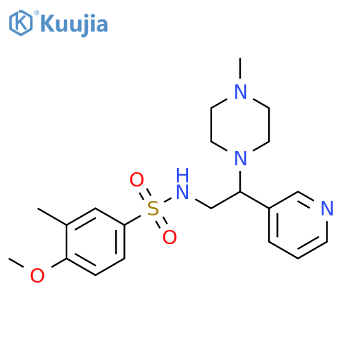4-methoxy-3-methyl-N-2-(4-methylpiperazin-1-yl)-2-(pyridin-3-yl)ethylbenzene-1-sulfonamide structure