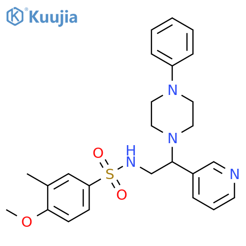 4-methoxy-3-methyl-N-2-(4-phenylpiperazin-1-yl)-2-(pyridin-3-yl)ethylbenzene-1-sulfonamide structure