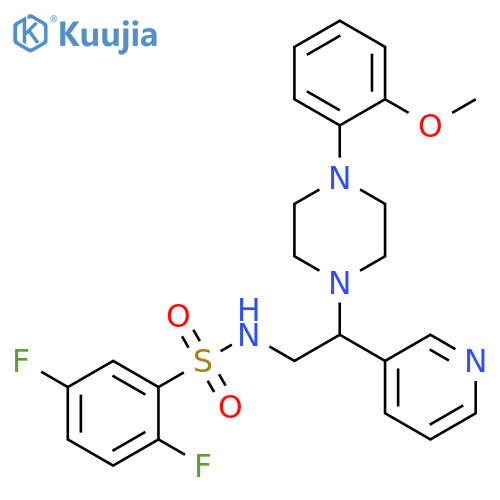 2,5-difluoro-N-{2-4-(2-methoxyphenyl)piperazin-1-yl-2-(pyridin-3-yl)ethyl}benzene-1-sulfonamide structure