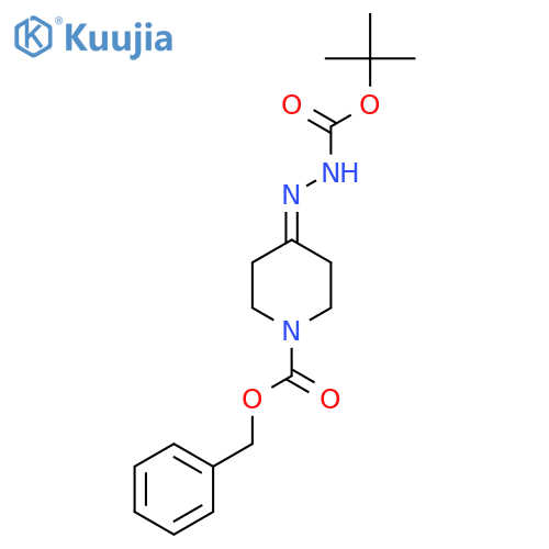 Benzyl 4-(2-(tert-butoxycarbonyl)hydrazono)piperidine-1-carboxylate structure