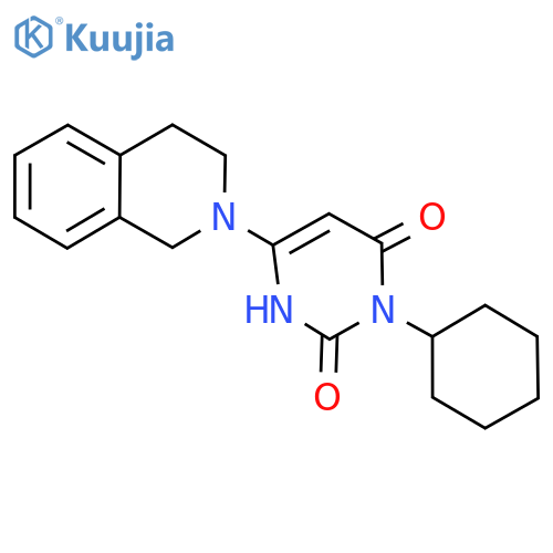 3-cyclohexyl-6-(1,2,3,4-tetrahydroisoquinolin-2-yl)-1,2,3,4-tetrahydropyrimidine-2,4-dione structure